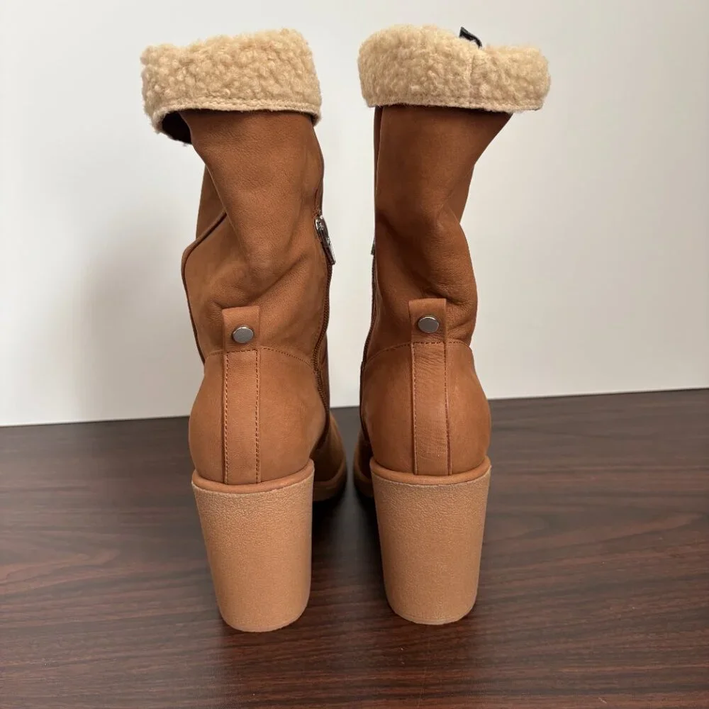 Dolce Vita Caddie Plush Boots Praline 7.5 Sherpa Lined Slouchy Après Ski Boho
